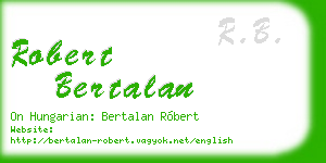 robert bertalan business card