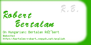 robert bertalan business card